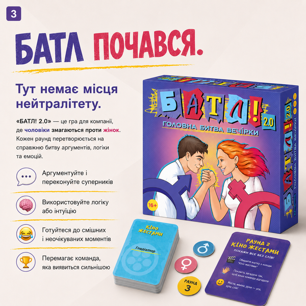 Настільна гра "БАТЛ. Чоловіки проти жінок" 03 фото