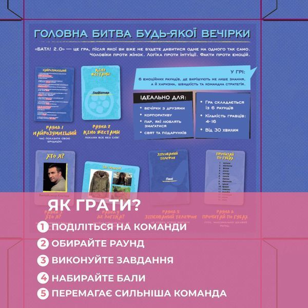 Настільна гра "БАТЛ. Чоловіки проти жінок" 03 фото